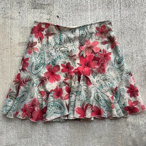 Floral Print Y2K Midi Skirt (S) (IZ BYER)